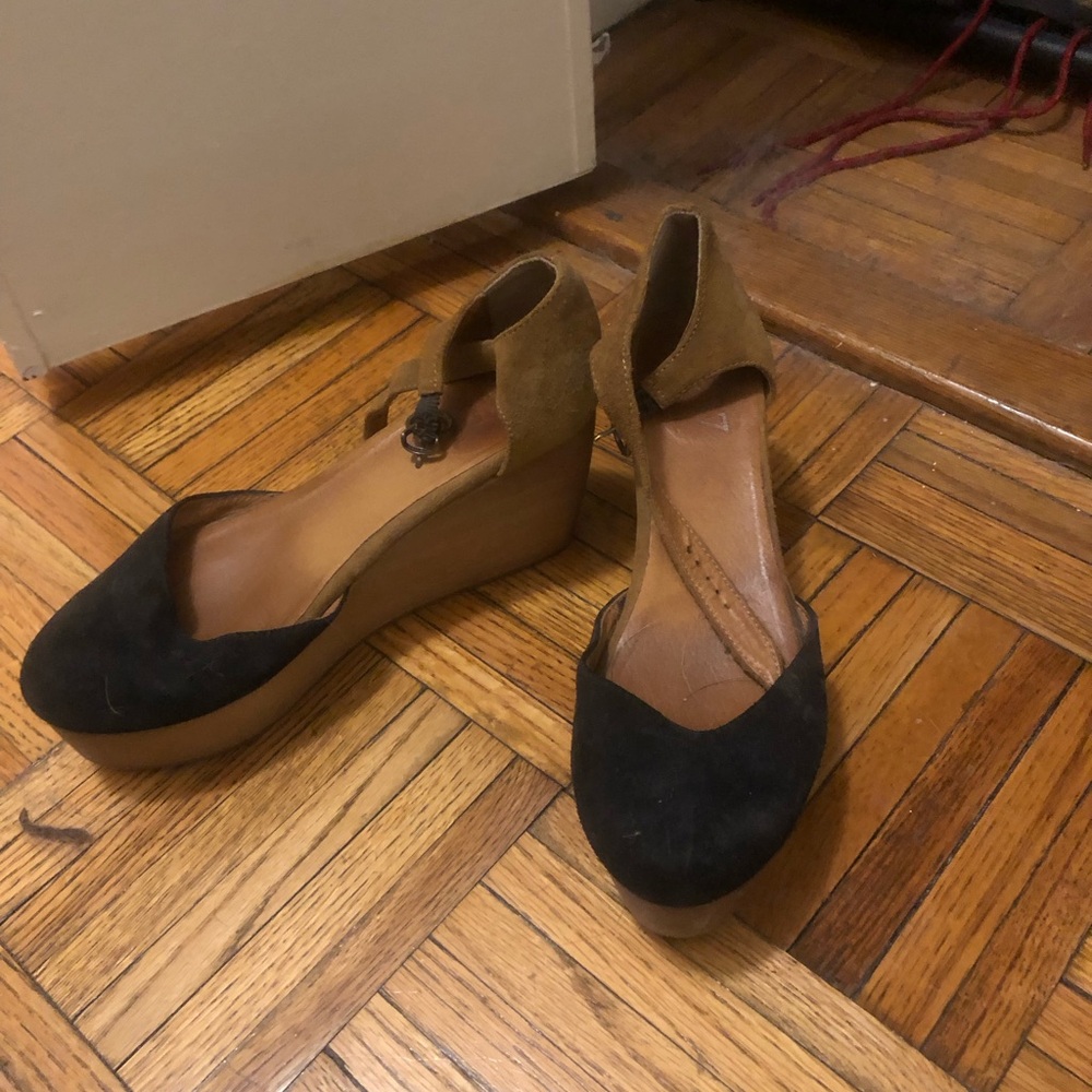 Madewell Black and Brown Women's Wedge Shoes